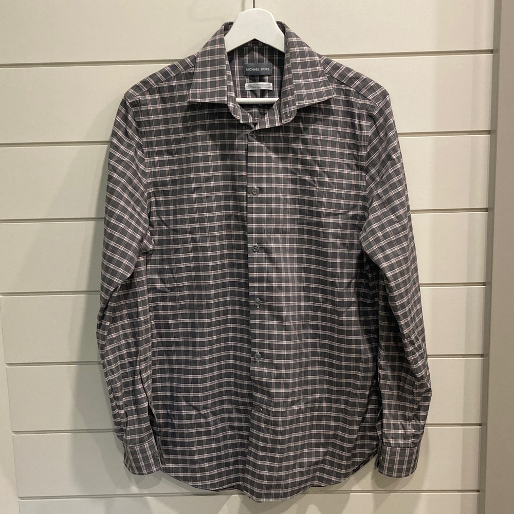 Men's Gray Checkered Shirt